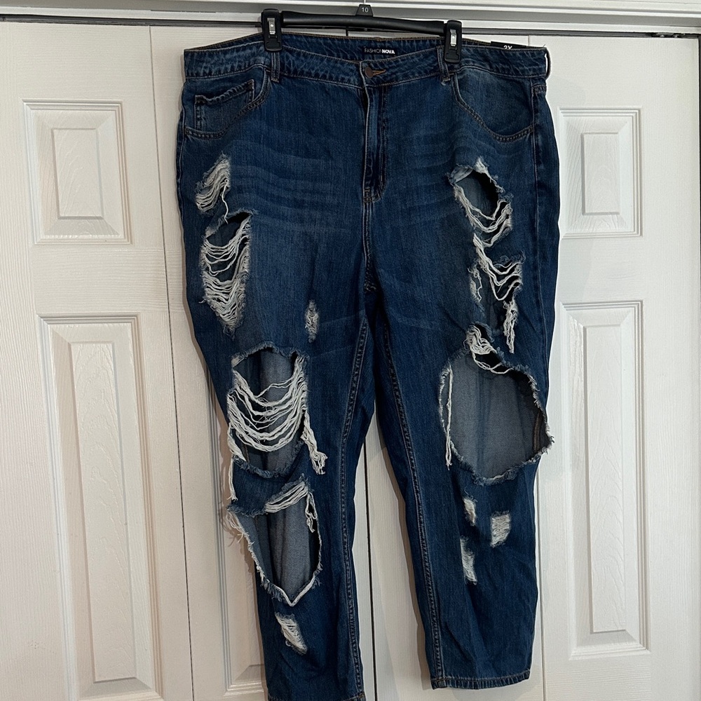 Fashion Nova Women's Dark Indigo Boot Cut Jeans